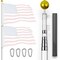 G128 25Ft Telescoping Aluminum Silver Flagpole | In Ground Heavy Duty Telescopic Flag Pole for Commercial/Residential Use | Flag NOT Included
